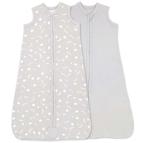 Bublo Baby Wearable Blanket, Cotton Sleep Sacks for 3-6 Months, 2 Pack Unisex Sleeping Bag Sack, Small Size, 2-Way Zipper, 0.5 Tog Breathable Cotton