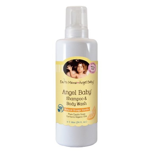 Earth Mama Angel Baby Organic Body Wash & Shampoo, Orange Vanilla - 34 oz