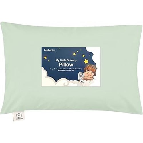 Toddler Pillow with Pillowcase, 13x18 My Little Dreamy Pillow (Sage)