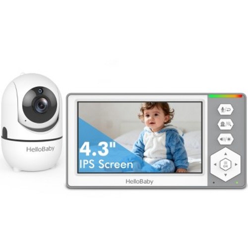 HELLOBABY 4.3" IPS Screen Pan-Tilt-Zoom Video Baby Monitor with Camera and Audio, HB6549