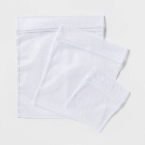 3pk Mesh Wash Bags White - Brightroom™: Lingerie & Garment Bags for Delicates, Polyester Laundry Sorting