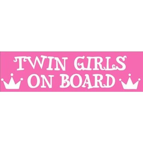 StickerJOE Twin Girls on Board Bumper Sticker automobile 9" X 3"