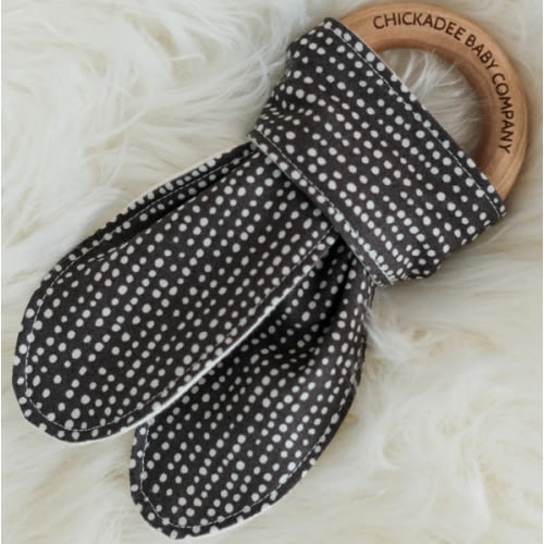 Graphite Moonscape Birch Teething Ring