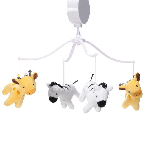 Bedtime Originals Mighty Jungle Animals Giraffe/Zebra Musical Baby Crib Mobile