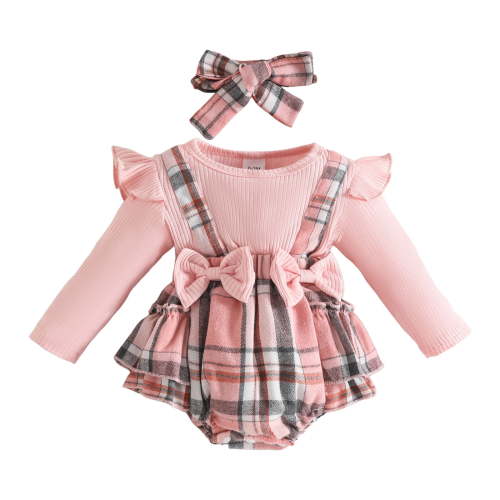Gubotare Newborn Fall Clothes Baby Girl Clothes Fall Winter Girls Clothes Short Sleeves Butterfly Cute Romper Bodysuit Outfits Headband 0 3 6 9 12 18 24 Months (Pink,12-18 Months)