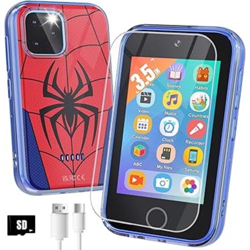 Kids Smart Phone, 3.5'' Touchscreen Kid Phones with Dual Camera, Educational Toddler Learning Toys for 3-10 Year Old Boys, Christmas Birthday Gifts, Music Player, Habit Tracker, Games