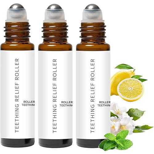 3Pcs Velaria Teething Roller Teething Roller Natural Teething Oil Roller,Velaria Natural Relief Roller