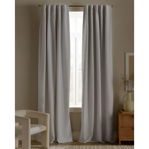 European Linen True Blackout Curtain in Flax