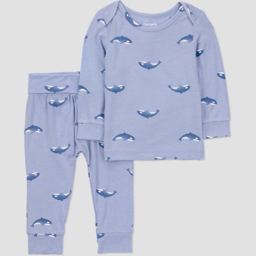 Carters' Just One You® Baby Boys' 2pc Comfy Soft Whales Set - Blue 9M