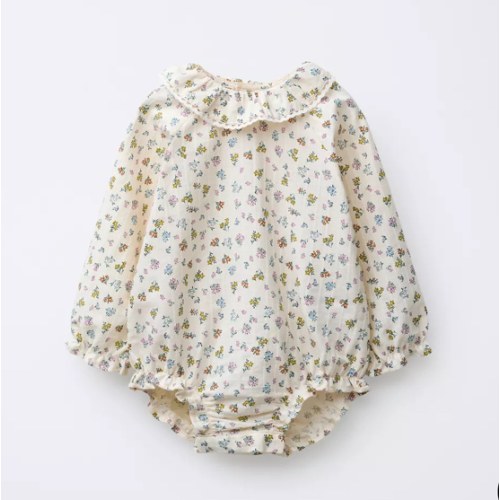 TEXTURED FLORAL BODYSUIT - Mid-ecru | ZARA United States