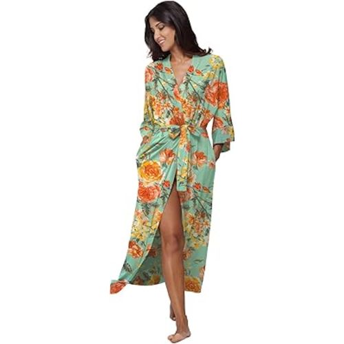 Women's Soft Robes Long Bath Robes Full Length Kimonos Sleepwear Dressing Gown,Solid Color