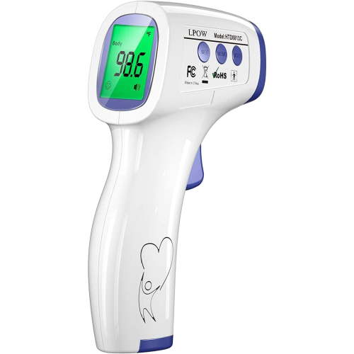LPOW Infrared Digital Thermometer for Baby, Non-Contact Accuracy, 50 Memory Recall