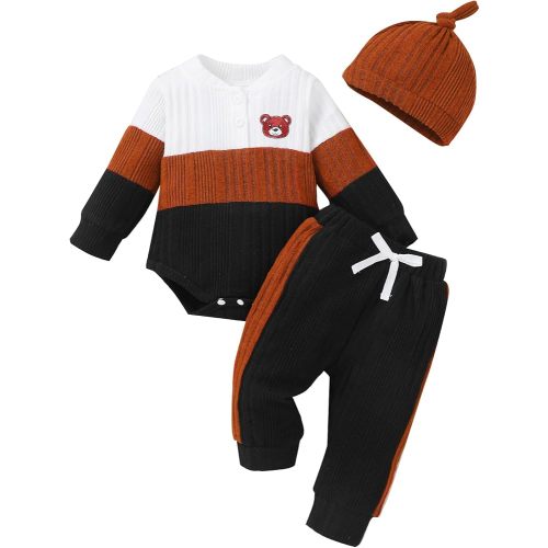 NZRVAWS Baby Boy Clothes Newborn Infant Outfits Fall Winter Toddler Romper Pants Set Clothing 0 3 6 9 12 18 Months
