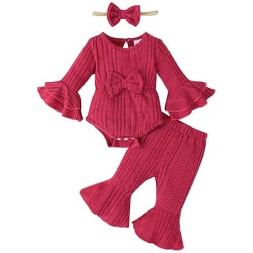 SUNNY PIGGY Baby Girl Clothes Infant Newborn Outfits Romper 0-18 Month Toddler Girls’ Clothing Pant Set