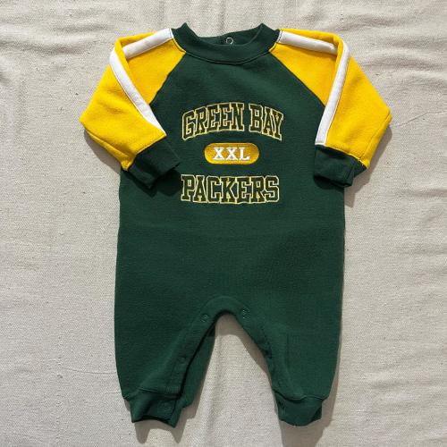 Vintage 90s Kids Baby Toddler NFL Green Bay Packers Football Onesie Green 6-9 Months