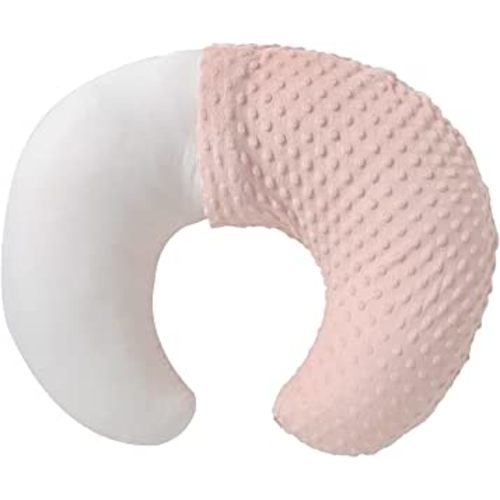 Nursing Pillow and Positioner with Cover for Breastfeeding and Bottle Feeding, Propping Baby, Tummy Time, Baby Sitting Support, Awake-Time Support (Light Pink, 22" x 17.7" x 5.9")
