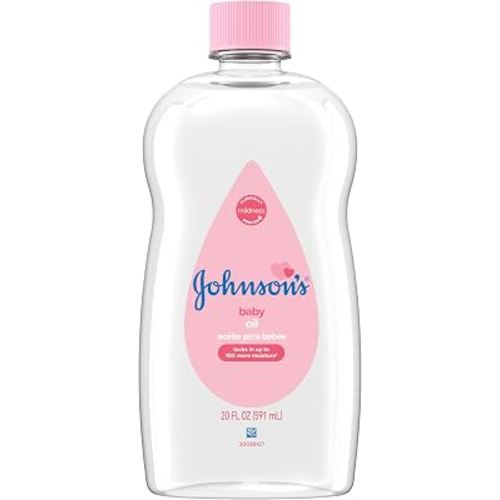 Johnson's Baby Oil, Pure Mineral Oil, Original Scent, 20 fl. oz | Help Prevent Moisture Loss, For Baby, Kids & Adults, Gentle & Soothing Massage Oil, Dry Skin Relief
