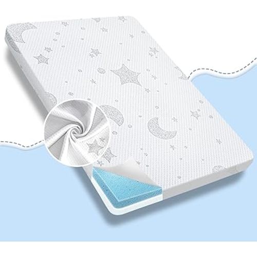 Pack and Play Mattress,38x26 Portable Dual-Sided Soft&Firm Memory Foam Pack N Play Mattresses,Baby Playpen Mattress with Breathable Removable Cover