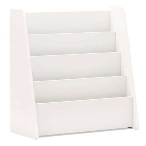 Costway 4-tier Kids Wooden Bookshelf Toddlers Book Rack with Deep Shelves White