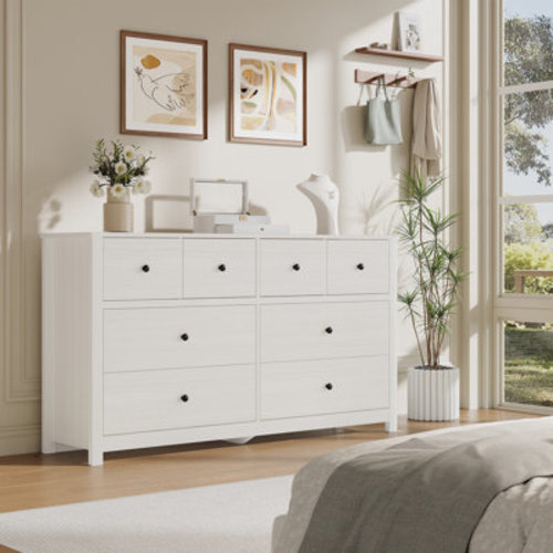 Ebern Designs Modern 8-Drawer Dresser with Spacious Storage, Wooden Chest for Bedroom, Home Office, or Living Space | Wayfair