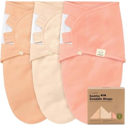 3-Pack Organic Swaddles for Newborns, Baby Swaddles 0-3 Months (Salmon)
