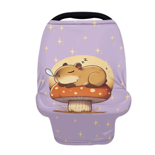 Renewold Capybara Mushroom Star Violet Baby Car Seat Covers High Chair Canopy Shopping Cart Cover Soft Breathable Baby Breastfeeding Cover for Breastfeeding Mothers