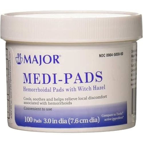 Medi-Pads Maximum Strength with Witch Hazel Hemorrhoidal Hygienic Cleansing Pads 100 CtCompare to The Same Active Ingredient in Tucks Pads & Save! by Tucks Medicated Pads (Pack of 1)