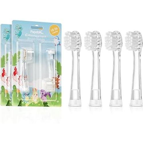 Papablic Replacement Toothbrush Heads - 4 Count | Compatible BabyHandy Toothbrush