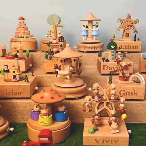 Music Box Custom, Wooden Musical Carousel, Music Box For Kid, Personalised Toy With Newborn Gift, Music Box Gift For Her, Baby Spieluhr