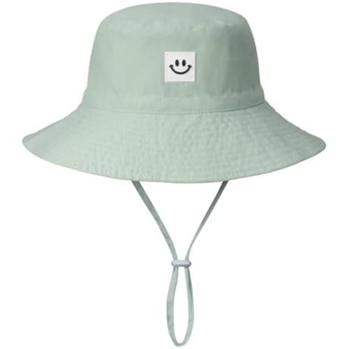 MaxNova Baby Sun Hat Smile Face UPF 50+ Toddler Bucket Hat for Boys Girls 0-7 Years