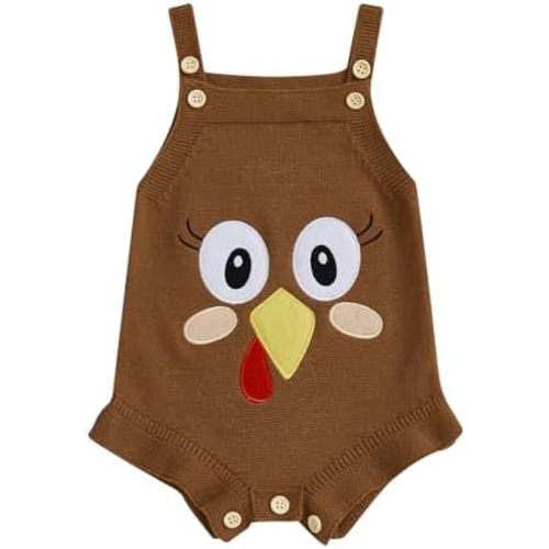 SAYOO Baby Girl Boy My First Christmas Knitted Romper Sleeveless Letter Embroidery Bodysuit Romper Newborn Xmas Jumpsuit