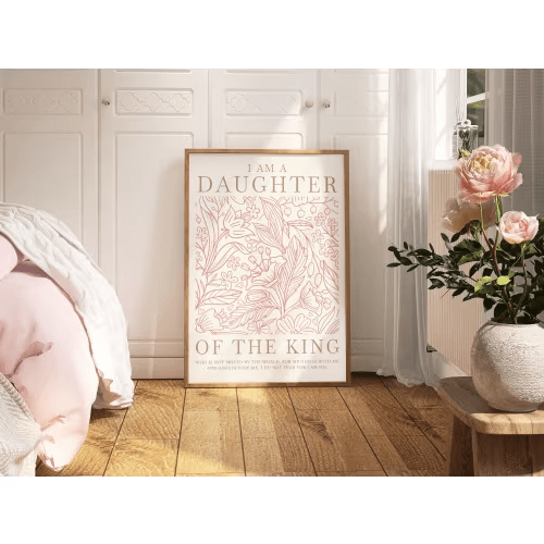 Christian Nursery Bible Verse Wall Art, Botanical Nursery Bible Verse Print Scripture Nursery Gift Girl Baptism Nursery Floral Boho Decor