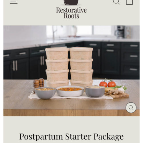Postpartum meal service gift card