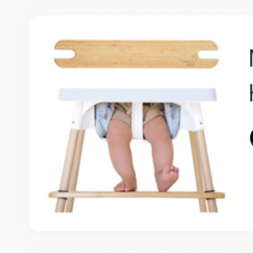 Nibble and Rest Woodsi Footsi Highchair Footrest for IKEA Antilop, Bamboo Wooden Footrest, Height Adjustable, High Chair Accessories,Suitable Footstool with Rounded Corners
