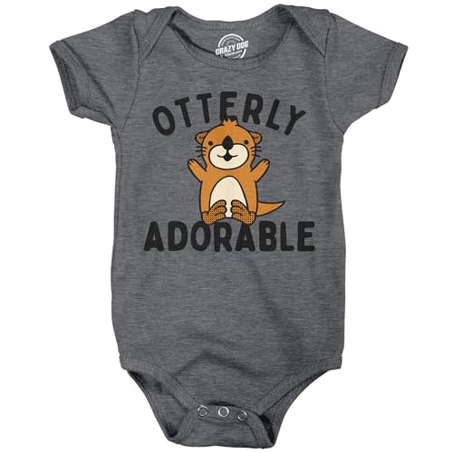 Crazy Dog T-Shirts Otterly Adorable Baby Bodysuit Funny Sarcastic Cute Otter Graphic Jumper for Infants