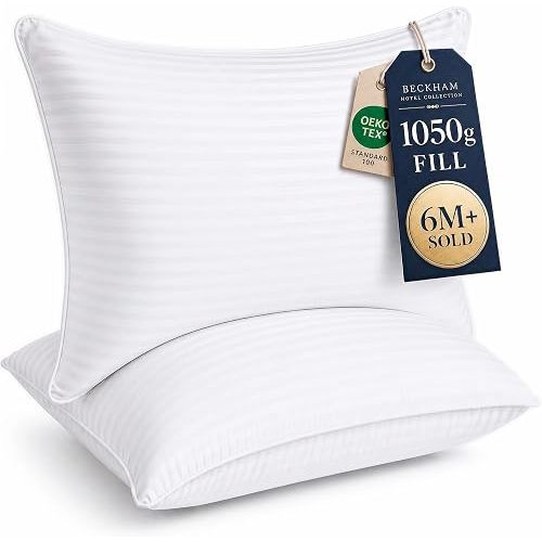 Beckham Hotel Collection Bed Pillows Standard/Queen Size Set of 2 - Original Soft Down Alternative Pillow for Sleeping - Soft Support for Back, Stomach or Side Sleepers