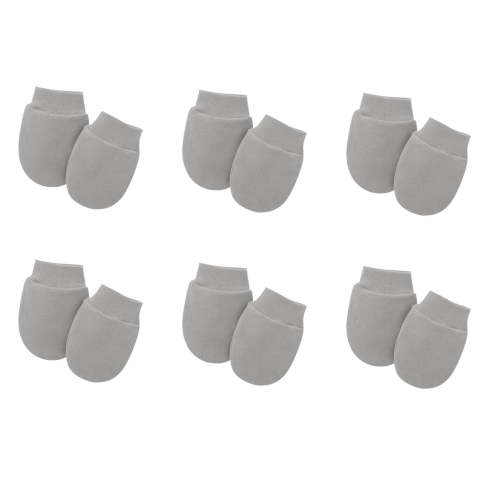 Cowsor 6PCS Newborn Anti Scratch Mittens Cute Solid Print Baby Gloves Protective Hand Covers for 0-12 Months