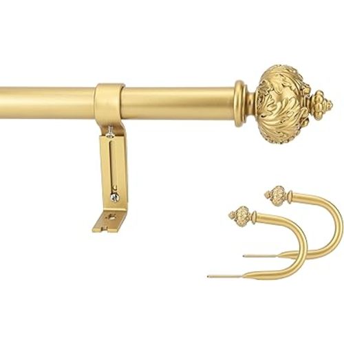 1" Curtain Rod with Albert Finials (Gold,28''-48'')