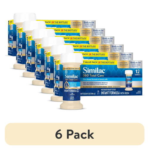 (6 pack) Similac 360 Total Care Ready-to-Feed Baby Formula, 2-fl-oz Bottle, Pack of 12