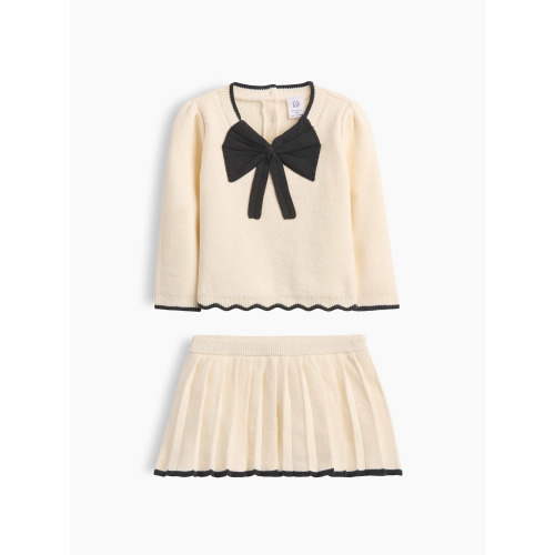 Baby Bow Sweater Skort Set