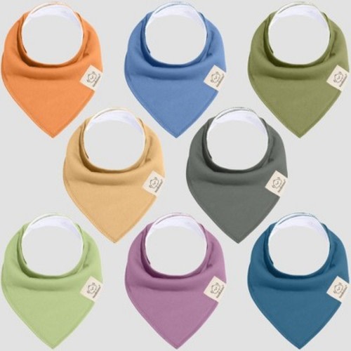 Keababies 8pk Organic Baby Bandana Drool Bibs, Stylish, Super Absorbent Drool Bibs For Boys And Girls