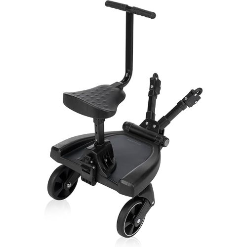 Maxi-Cosi Hop-on Board, Stroller Board, 2-In-1, Detachable Seat, Toddler Sit or Stand Attachments, Compatible With Most Maxi-Cosi Strollers - Black