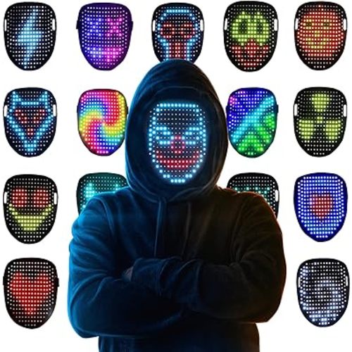 Mr.Pang LED Mask Light up Mask with Gesture Sensing, Cool Face Transforming Mask, Perfect Gifts for Halloween Christmas Birthday Cosplay Party