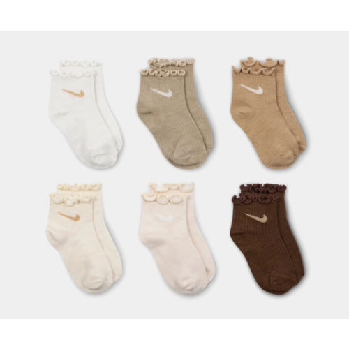 Lettuce Welt 6 Pack Ankle Infant Toddler Socks (Sail)