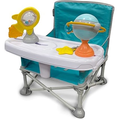 Summer Infant Pop ‘N Sit Eat ‘N Play - Baby Pop Up Chair for Meals and Playtime with Removable Tray and Toys, Portable Booster Folds for Travel