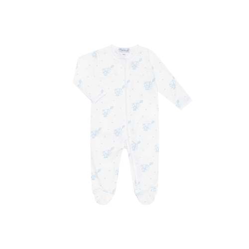 Blue Elephant Zipper Footie in Soft Pima Cotton | Nellapima