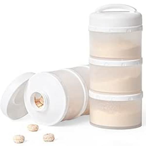 Termichy Stackable Formula Dispenser Portable Milk Powder Container, 2 Pack, White