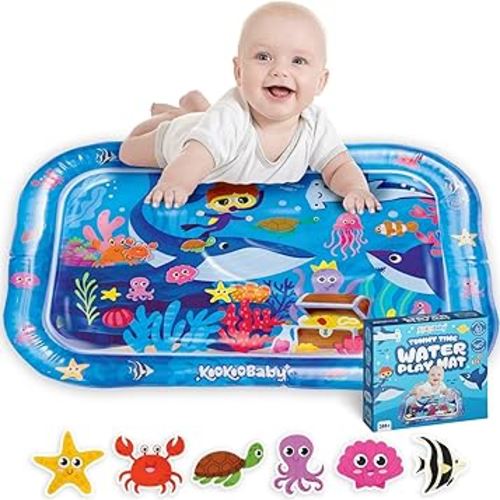 Water Tummy Time Mat for Baby - 26"x20" Large Premium Tummy Time Toys for Baby Boy or Baby Girl, Infant Water Mat for Above 3 Month, Water Play Mat for Baby, Sensory Play Mat (Blue Whale)