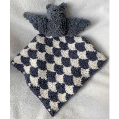 Bat Plush Personalized Baby Lovey/Embroidered Gray Security Blanket