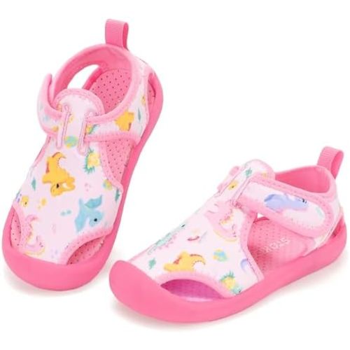STQ Boys Girls Water Shoes Quick-Dry Slip on Beach Swim Pool Sandals(Toddler/Little Kid)
